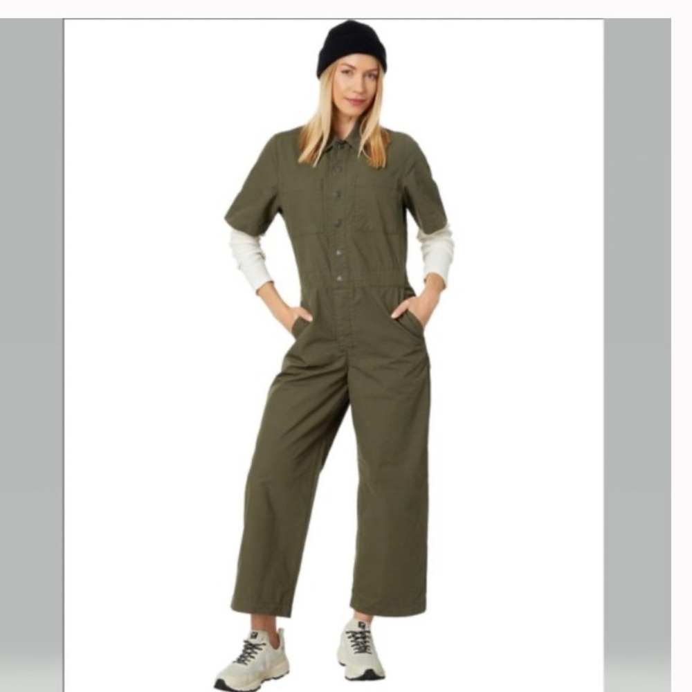 Levi's /Free People Boiler Suit Jumpsuit Army Olive Green Sz Small